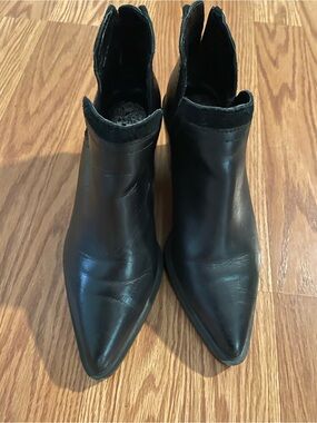 Vince Camuto Black Pointed Toe Ankle Booties
